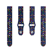 For Garmin Venu / SQ / SQ2 / Venu 2 Plus 20mm Sports Rainbow Dots Silicone Watch Band(Blue)