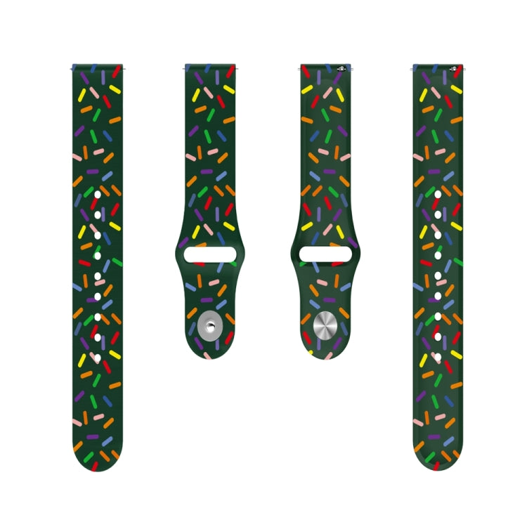 For Garmin Venu / SQ / SQ2 / Venu 2 Plus 20mm Sports Rainbow Dots Silicone Watch Band(Green)