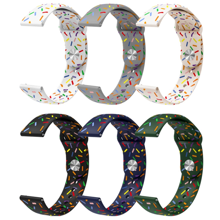 For Garmin Venu / SQ / SQ2 / Venu 2 Plus 20mm Sports Rainbow Dots Silicone Watch Band(Green) - Watch Bands by PMC TechLife | Online Shopping South Africa | PMC TechLife