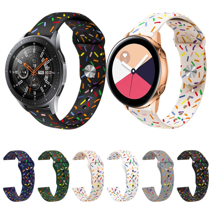 Compatible with Garmin Venu / SQ / SQ2 / Venu 2 Plus 20mm Sports Rainbow Dots Silicone Watch Band(Black)