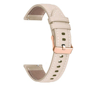 For Garmin Venu / SQ / SQ2 / Venu 2 Plus 20mm Rose Gold Buckle Genuine Leather Watch Band(Apricot)