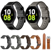 For Garmin Venu / SQ / SQ2 / Venu 2 Plus Stitching Black Buckle Genuine Leather Watch Band(Coffee)