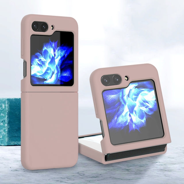 For Samsung Galaxy Z Flip5 Silicone Skin Feel Folding Phone Case(Pink)