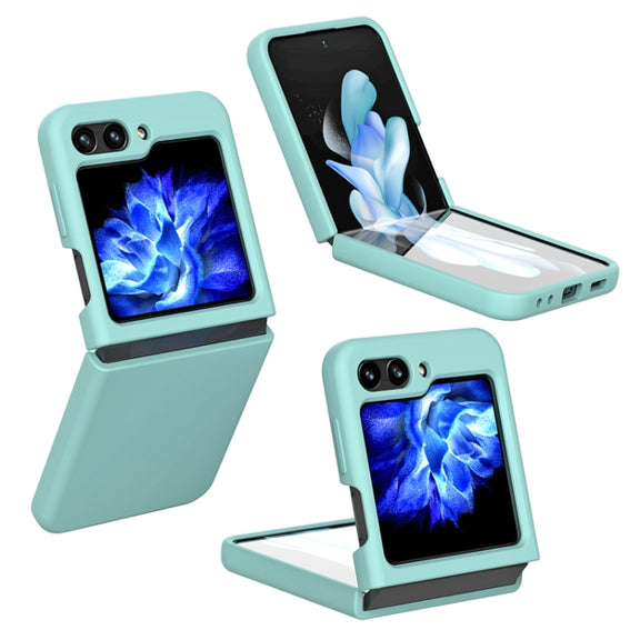 For Samsung Galaxy Z Flip5 Silicone Skin Feel Folding Phone Case(Glacier Blue)