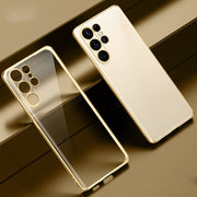 For Samsung Galaxy S23 Ultra 5G SULADA Shockproof Plating TPU Transparent Phone Case(Gold)