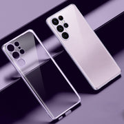 For Samsung Galaxy S23 Ultra 5G SULADA Shockproof Plating TPU Transparent Phone Case(Purple)