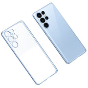 For Samsung Galaxy S23 Ultra 5G SULADA Shockproof Plating TPU Transparent Phone Case(New Blue)