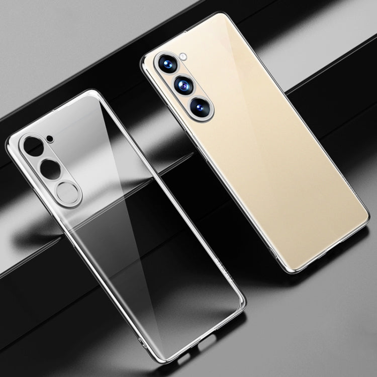 For Samsung Galaxy S23 5G SULADA Shockproof Plating TPU Transparent Phone Case(Silver)