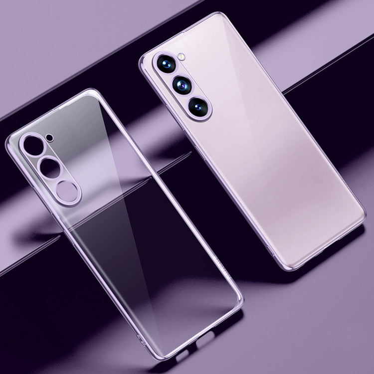 For Samsung Galaxy S23 5G SULADA Shockproof Plating TPU Transparent Phone Case(Purple)