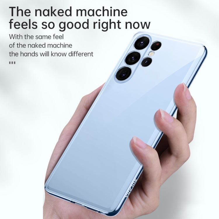 For Samsung Galaxy S23 5G SULADA Shockproof Plating TPU Transparent Phone Case(Silver)