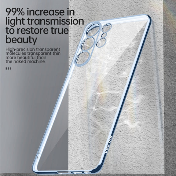 For Samsung Galaxy S23 Ultra 5G SULADA Shockproof Plating TPU Transparent Phone Case(Gold)