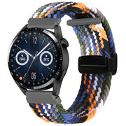 Compatible with Garmin VivoMove Trend / Luxe / Style 20mm Magnetic Fold Clasp Woven Watch Band(Denim Color)