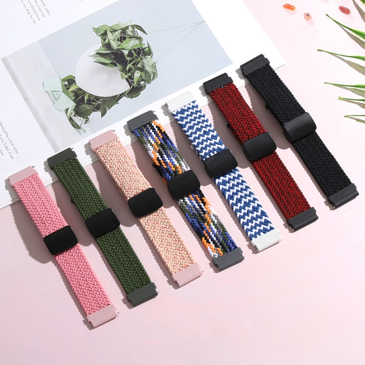 Compatible with Garmin VivoMove Trend / Luxe / Style 20mm Magnetic Fold Clasp Woven Watch Band(Grey)