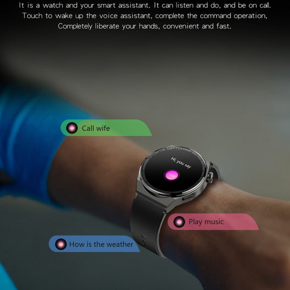 KT62 1.36 inch TFT Round Screen Smart Watch Supports Bluetooth Call/Blood Oxygen Monitoring, Strap:Silicone Strap(Black)