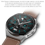 KT62 1.36 inch TFT Round Screen Smart Watch Supports Bluetooth Call/Blood Oxygen Monitoring, Strap:Leather Strap(Black)