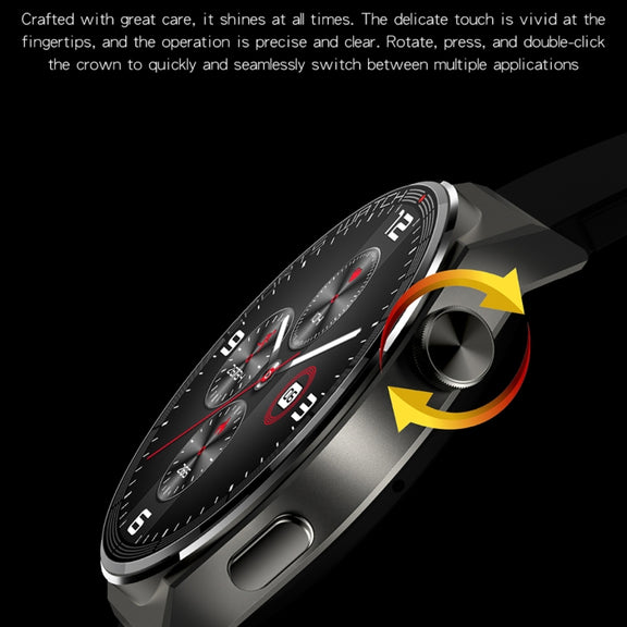 KT62 1.36 inch TFT Round Screen Smart Watch Supports Bluetooth Call/Blood Oxygen Monitoring, Strap:Leather Strap(Black)