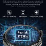 KT62 1.36 inch TFT Round Screen Smart Watch Supports Bluetooth Call/Blood Oxygen Monitoring, Strap:Silicone Strap(Black)