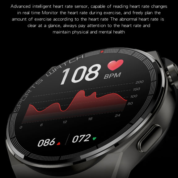 KT62 1.36 inch TFT Round Screen Smart Watch Supports Bluetooth Call/Blood Oxygen Monitoring, Strap:Silicone Strap(Black)