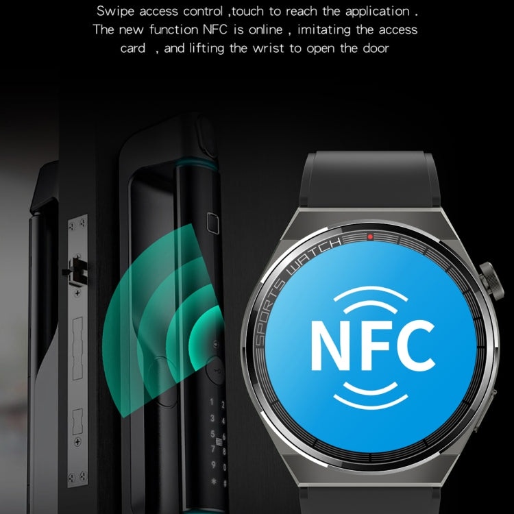 KT62 1.36 inch TFT Round Screen Smart Watch Supports Bluetooth Call/Blood Oxygen Monitoring, Strap:Silicone Strap(Black)