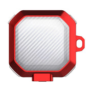 For Samsung Buds Live / Buds2 / Pro / 2Pro TPU + PC Transparent Carbon Fiber Wireless Earphones Protective Case With Switch(Red)
