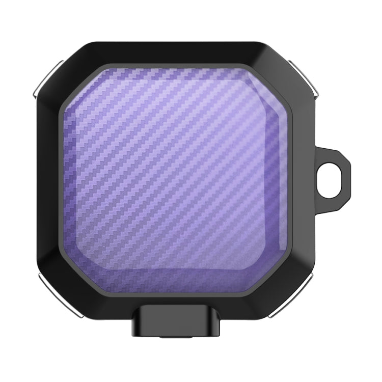 For Samsung Buds Live / Buds2 / Pro / 2Pro TPU + PC Transparent Carbon Fiber Wireless Earphones Protective Case With Switch(Black Purple) - Samsung Earphone Case by PMC TechLife | Online Shopping South Africa | PMC TechLife