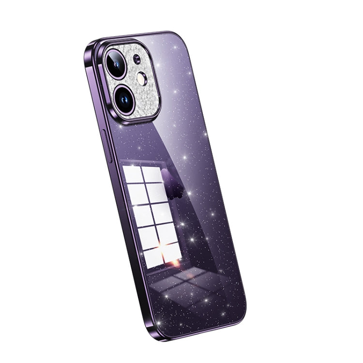 For iPhone 11 SULADA Electroplated Transparent Glittery TPU Phone Case(Purple) - iPhone 11 Cases by SULADA | Online Shopping South Africa | PMC TechLife | Buy Now Pay Later Mobicred