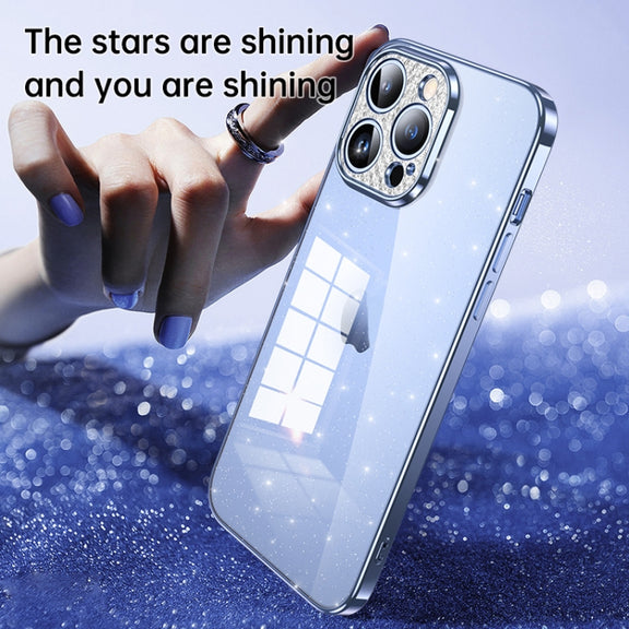 For iPhone 11 SULADA Electroplated Transparent Glittery TPU Phone Case(Silver)