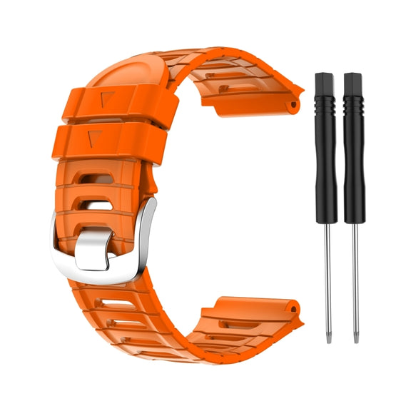 Compatible with Garmin Compatible witherunner 920XT Solid Color Silicone Replacement Watch Band(Orange)