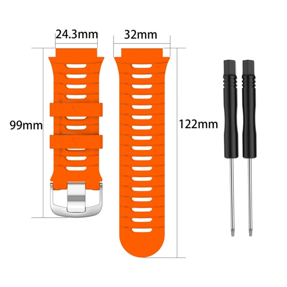 Compatible with Garmin Compatible witherunner 920XT Solid Color Silicone Replacement Watch Band(Orange)