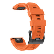 Compatible with Garmin Compatible witherunner 965 / 955 / 945 / 935 Screw Black Steel Buckle Silicone Watch Band(Orange)
