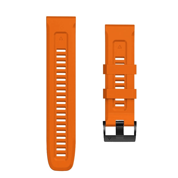 Compatible with Garmin Compatible witherunner 965 / 955 / 945 / 935 Screw Black Steel Buckle Silicone Watch Band(Orange)