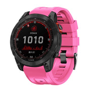 Compatible with Garmin Compatible witherunner 965 / 955 / 945 / 935 Screw Black Steel Buckle Silicone Watch Band(Pink)