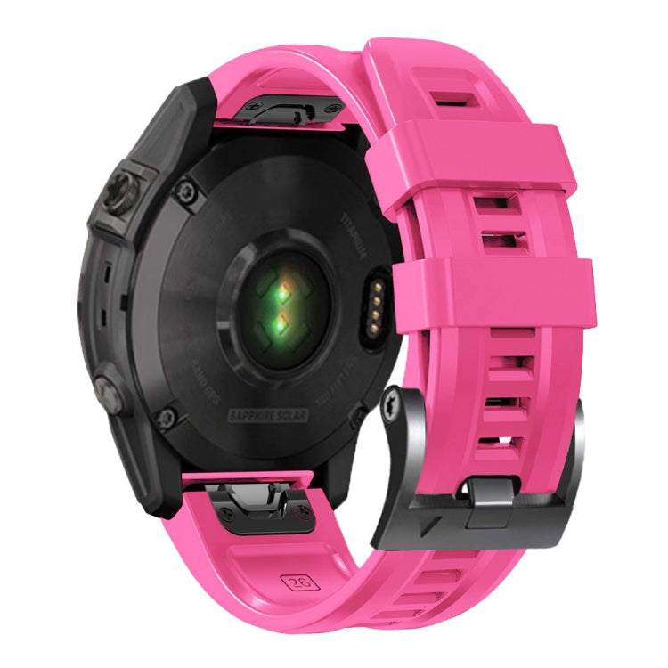 Compatible with Garmin Compatible witherunner 965 / 955 / 945 / 935 Screw Black Steel Buckle Silicone Watch Band(Pink)