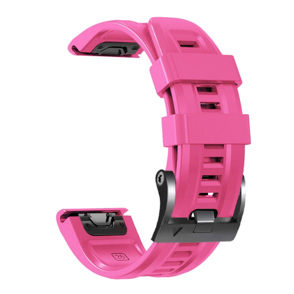 Compatible with Garmin Compatible witherunner 965 / 955 / 945 / 935 Screw Black Steel Buckle Silicone Watch Band(Pink)