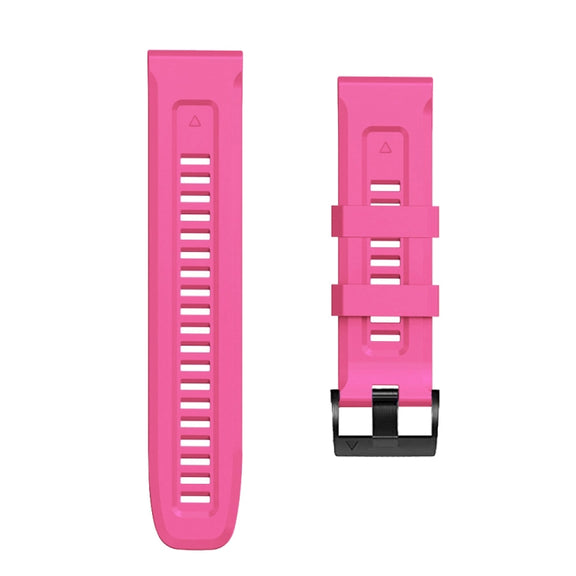 Compatible with Garmin Compatible witherunner 965 / 955 / 945 / 935 Screw Black Steel Buckle Silicone Watch Band(Pink)