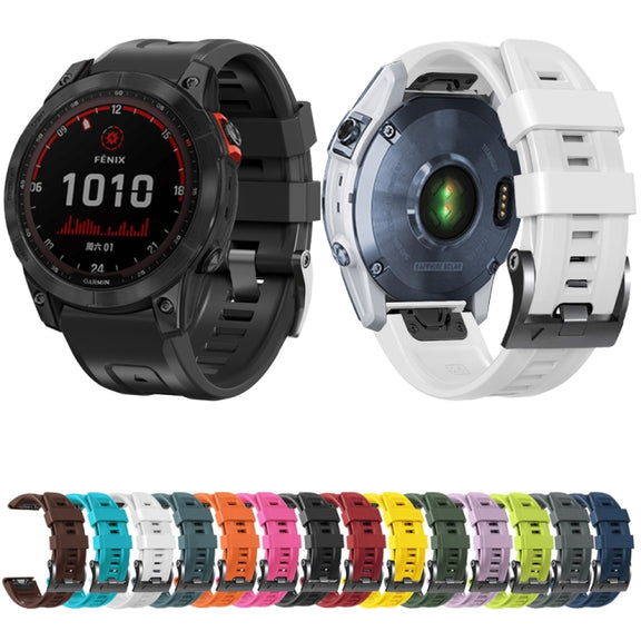 Compatible with Garmin Compatible witherunner 965 / 955 / 945 / 935 Screw Black Steel Buckle Silicone Watch Band(Pink)