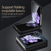 For Samsung Galaxy Z Flip5 SULADA Shockproof TPU + Handmade Leather Phone Case(Blue)
