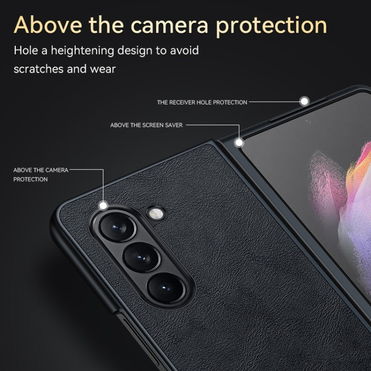 For Samsung Galaxy Z Fold5 SULADA Shockproof TPU + Handmade Leather Phone Case(Red) - Galaxy Z Fold5 Cases by SULADA | Online Shopping South Africa | PMC TechLife