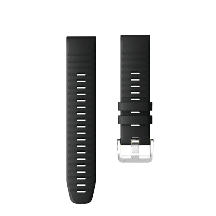 Compatible with Garmin Compatible witherunner 965 / 955 / 945 / 935 Screw Silver Steel Buckle Silicone Watch Band(Black)