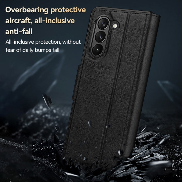 For Samsung Galaxy Z Fold5 SULADA All-inclusive Magnetic Snap Flip Leather Phone Case(Green)