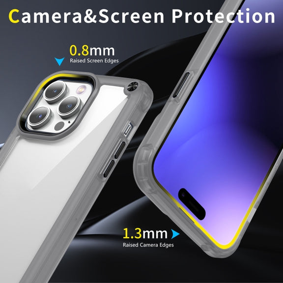 For iPhone 15 Pro Skin Feel TPU + PC Phone Case(Transparent Black)