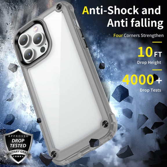 For iPhone 15 Pro Skin Feel TPU + PC Phone Case(Transparent Black)