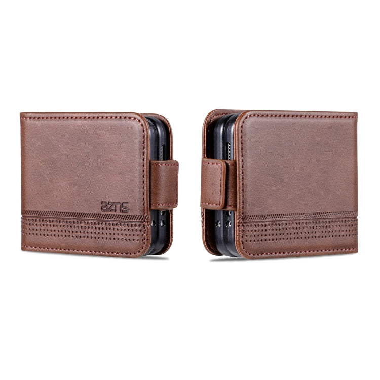 For Samsung Galaxy Z Flip5 5G AZNS Magnetic Calf Texture Flip Leather Phone Case(Dark Brown) - Galaxy Z Flip5 Cases by AZNS | Online Shopping South Africa | PMC TechLife | Buy Now Pay Later Mobicred