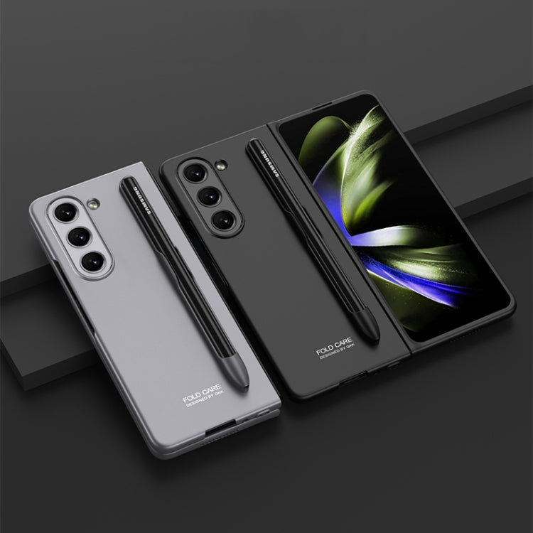 For Samsung Galaxy Z Fold5 GKK Ultra-thin Full Coverage Phone Flip Case with Pen Slot(Wine Red) - Galaxy Z Fold5 Cases by GKK | Online Shopping South Africa | PMC TechLife | Buy Now Pay Later Mobicred