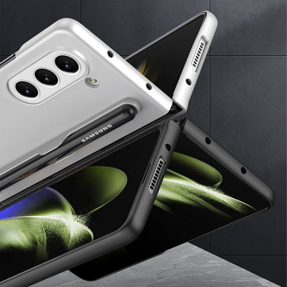 For Samsung Galaxy Z Fold5 GKK Ultra-thin Full Coverage Phone Flip Case with Pen Slot(Grey)