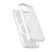 For iPhone 15 Plus Terminator Style Glitter Powder MagSafe Magnetic Phone Case(White)