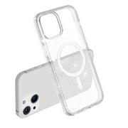 For iPhone 15 Plus Terminator Style Glitter Powder MagSafe Magnetic Phone Case(White)