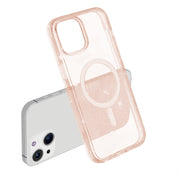 For iPhone 15 Plus Terminator Style Glitter Powder MagSafe Magnetic Phone Case(Gold)