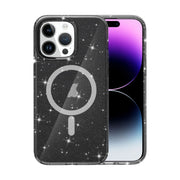 For iPhone 15 Pro Terminator Style Glitter Powder MagSafe Magnetic Phone Case(Black)