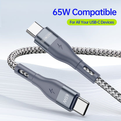 DUZZONA A2 PD 65W USB-C / Type-C to Type-C Fast Charging Data Cable, Length:3m(Grey) - free shipping - PMC Jewellery - Order now!